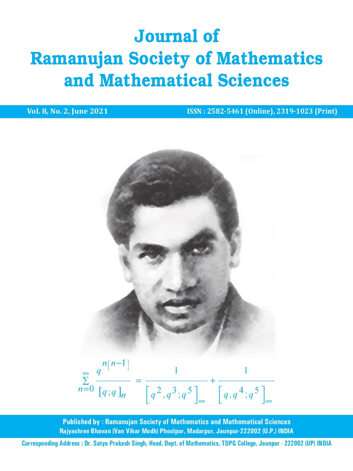 					View Vol. 13 No. 2 (2026): Journal of Ramanujan Society of Mathematics and Mathematical Sciences
				